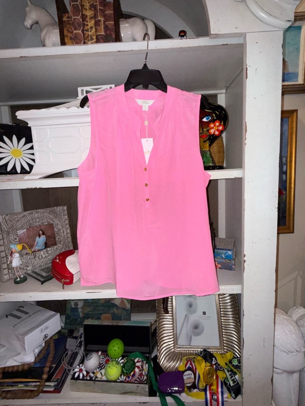 Lilly Pulitzer sz XL sleeveless Elsa top rousseau pink - Picture 4 of 7